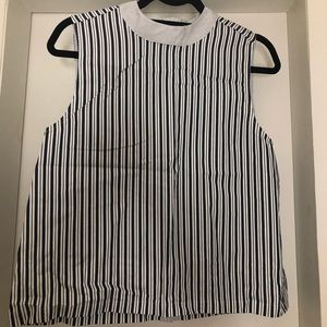Equipment navy and white striped shell tank small